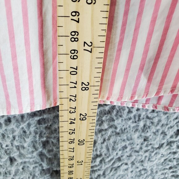 J. Crew Shirt Mens Large Pink Striped Classic Long Sleeve Button Front Cotton - Picture 3 of 7